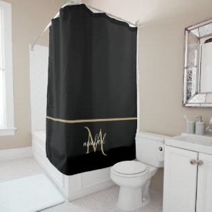 Black and Gold Monogram Elegant Luxury