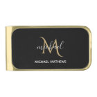 Black and Gold Monogram Elegant Luxury 