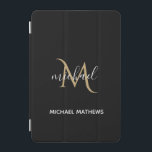 Black and Gold Monogram Elegant Luxury   iPad Mini Cover<br><div class="desc">This iPad cover is the perfect way to protect your device while adding a touch of luxury and elegance. The black and gold design is stylish and timeless and can be personalized with your monogram for a unique finishing touch. Matching accessories are available in our store.</div>