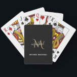Black and Gold Monogram Elegant Luxury    Playing Cards<br><div class="desc">Classic elegant luxury  design featuring black and gold  with monogram. The template has been set up so you just need to add your name to complete the design. Matching accessories in store .</div>