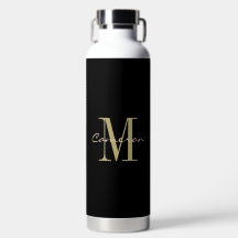Black and Gold Monogram Personalized Gift