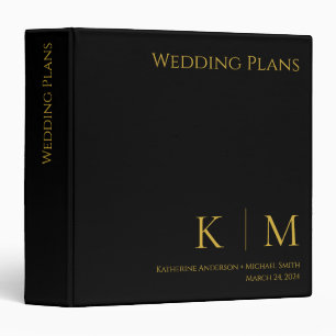 Black and Gold-Monogram-Wedding Plans- Binder
