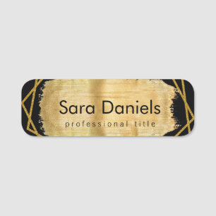 Black and Gold  Name Tag