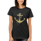Black and Gold Nautical Anchor Shirt