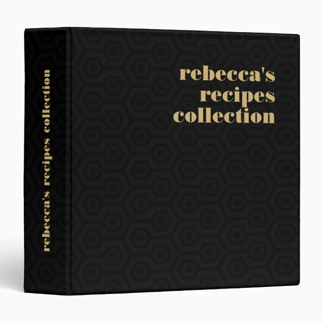Black and gold octagon geometric pattern binder (Front/Spine)