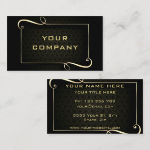 Black and Gold Ornament Framed Business Card