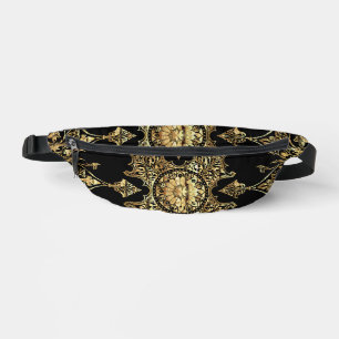 Black and Gold Ornamental Fanny Pack