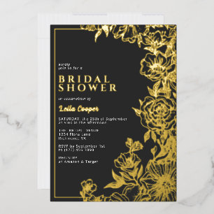 Black and Gold Ornate Elegant Moody Bridal Shower