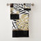 Black and Gold Palm Pattern with Monogram