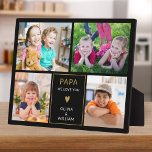 Black And Gold Papa We Love You 4 Photo Collage Plaque<br><div class="desc">Capture cherished memories in style with our Black And Gold Papa We Love You 4 Photo Collage plaque. Personalize it with the names of your grandchildren for a truly one-of-a-kind touch that will warm your grandfather's heart. Whether it's for his birthday, Father's Day, or just because, this plaque is sure...</div>