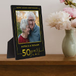 Black And Gold Parents 50th Anniversary Photo Plaque<br><div class="desc">Classy golden wedding anniversary to personalize with photo and names.</div>