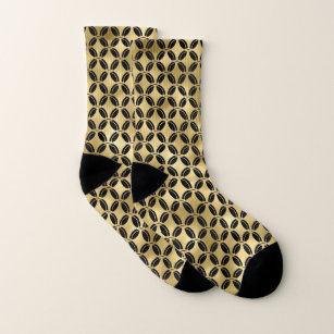 Black and Gold Pattern Socks