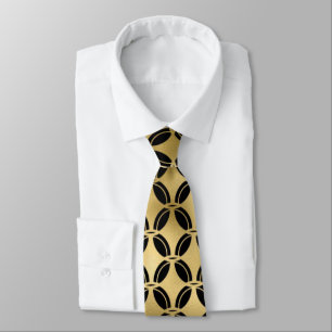 Black and Gold Pattern Tie
