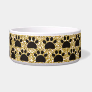 Black and Gold Paws Seamless Pattern Pet