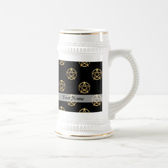 Black and gold pentagram beer stein (Right)