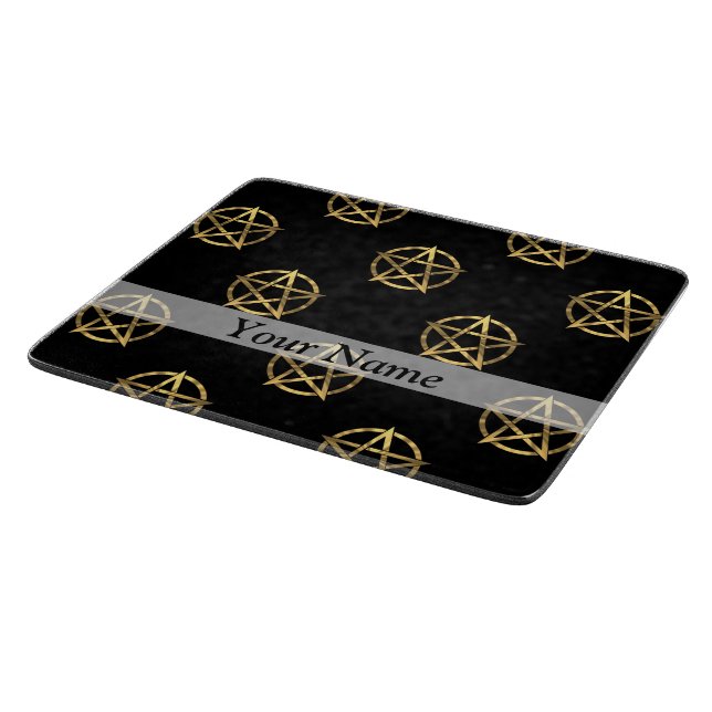 Black and gold pentagram cutting board (Corner)