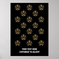 Black and gold pentagram