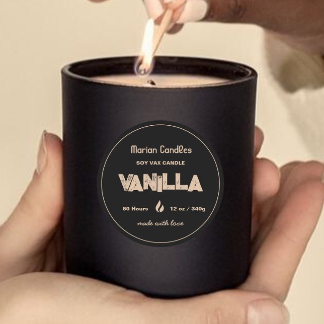 Black and Gold Personalized Candle Label (Creator Uploaded)