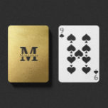Black and Gold Personalized Monogram and Name Playing Cards<br><div class="desc">Personalized Monogram and Name Gifts featuring gold personalized monogram in classic serif font style with box of name in the middle of monogram in black on faux gold foil background. Perfect as father's day gifts for dad, gifts for grandfather, husband, groom, best man, groomsmen and more. Please note : The...</div>