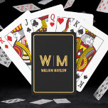 Black and Gold Personalized Monogram & Name Custom Playing Cards<br><div class="desc">Black and Gold Personalized Monogram & Name Custom Playing Cards</div>