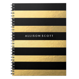 Black And Gold Personalized Notebook