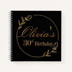 Black and Gold Personalized Notebook
