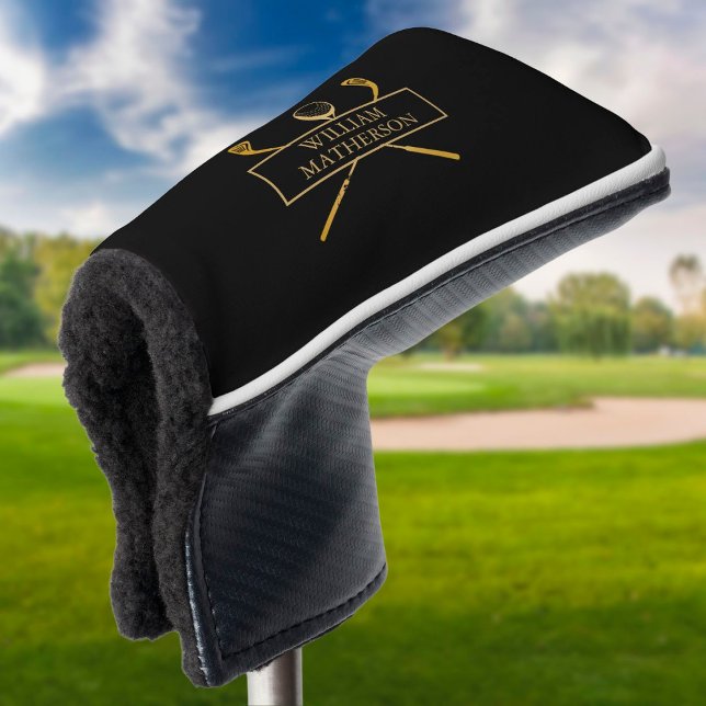 Black And Gold Personalized Stylish Golf Head Cover (Creator Uploaded)