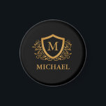 Black and Gold Personalized Stylish Monogram Name Magnet<br><div class="desc">Black and Gold Personalized Stylish Monogram Name. For further customization,  please click the "Customize it" button and use our design tool to modify this template.</div>