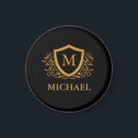 Black and Gold Personalized Stylish Monogram Name Magnet<br><div class="desc">Black and Gold Personalized Stylish Monogram Name. For further customization,  please click the "Customize it" button and use our design tool to modify this template.</div>