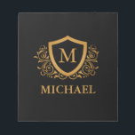Black and Gold Personalized Stylish Monogram Name Notepad<br><div class="desc">Black and Gold Personalized Stylish Monogram Name. For further customization,  please click the "Customize it" button and use our design tool to modify this template.</div>