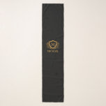 Black and Gold Personalized Stylish Monogram Name Scarf<br><div class="desc">Black and Gold Personalized Stylish Monogram Name. For further customization,  please click the "Customize it" button and use our design tool to modify this template.</div>