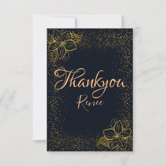 Black and Gold Personalized Thank You Card