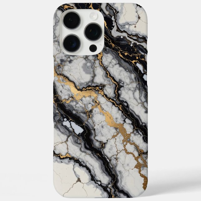 black and gold phone case marble design (Back)