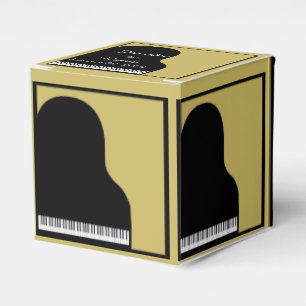 Black and Gold Piano Wedding Favour Box