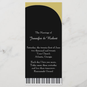 Black and Gold Piano Wedding Program