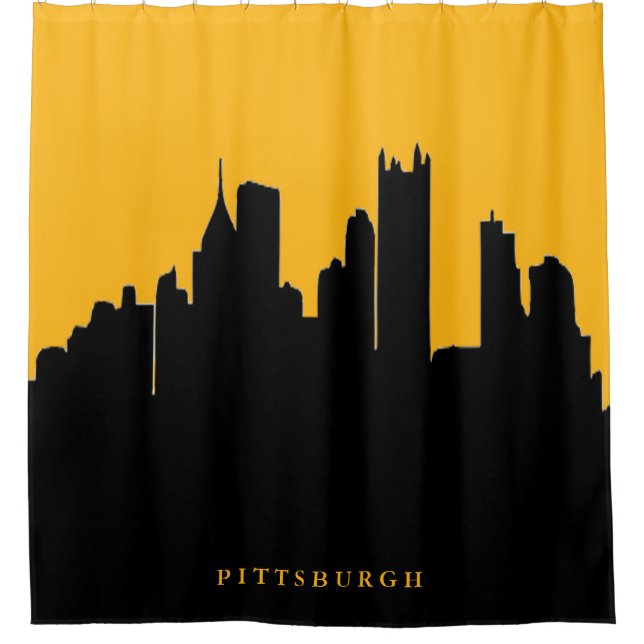 Black and Gold Pittsburgh City Skyline View (Front)