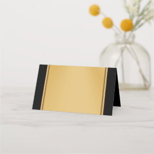 Black and Gold Placement Cards Blank for Your Name
