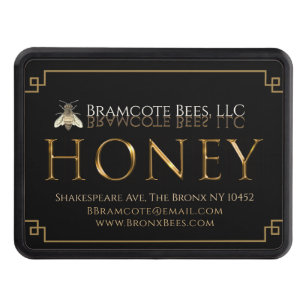 Black and Gold Promotional Apiary Honey Car Trailer Hitch Cover