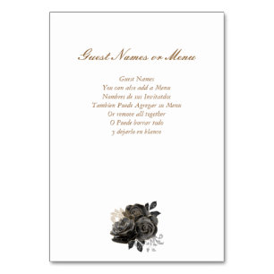 Black and Gold Quinceañera Table Number Card