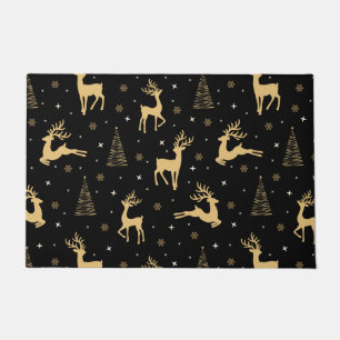 Black and Gold Reindeer Doormat