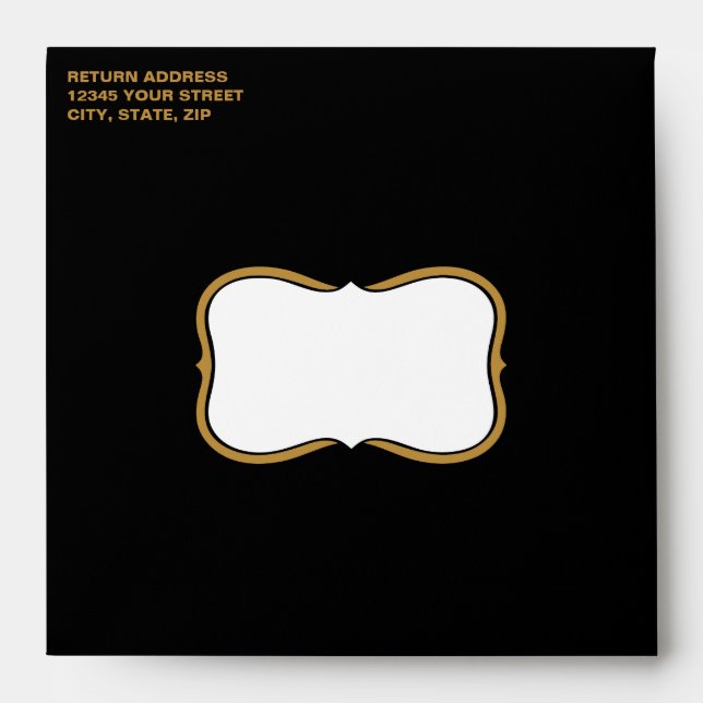 Black and Gold Retirement Party Envelopes (Front)