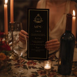 Black and Gold Roaring 20s Gatsby Wedding Menu<br><div class="desc">, </div>