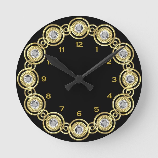 Black and Gold round clock (Front)