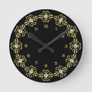 Black and Gold round clock