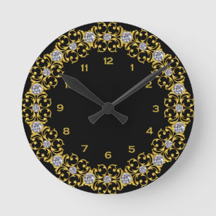 Black and Gold round clock