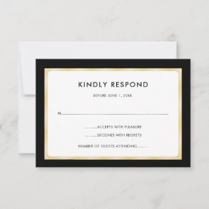 Black and Gold   RSVP Card
