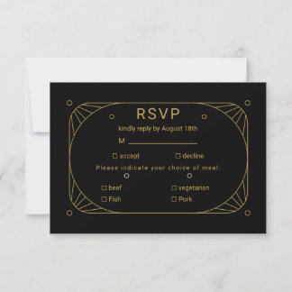 Black and Gold RSVP Card