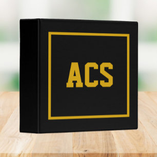 Black and Gold School Colours and Letters Binder