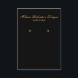 Black and Gold Script Earring Display Card<br><div class="desc">Modern Elegant Earring Display Card - Gold Script and Black</div>