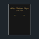 Black and Gold Script Earring Display Card<br><div class="desc">Modern Elegant Earring Display Card - Gold Script and Black</div>